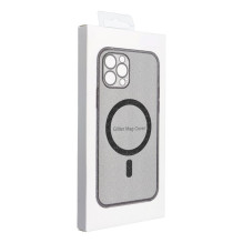 „iPhone 14 PRO MAX“ skaidrus „Mag“ dėklas (STR / APSAUGA FOTOAPARA), suderinamas su „MagSafe“ juodais blizgučiais