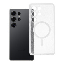 „Samsung S25 ULTRA Clear Mag Cover“ (STR) dėklas, suderinamas su „MagSafe“ skaidriais blizgučiais