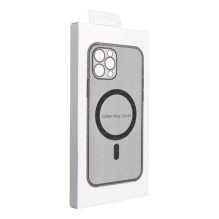 Case for Samsung S25 Clear Mag Cover (STR) compatible with MagSafe czarny glitter