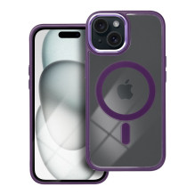 „iPhone 15 Color Edge Mag Cover“ dėklas, suderinamas su „MagSafe“, violetinis