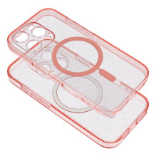 Case for Samsung S25 ULTRA Clear Mag Cover (STR) compatible with MagSafe pink glitter