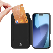 DUX DUCIS piniginės dėklas SKIN PRO, skirtas IPHONE 17 AIR, juodas DUX DUCIS piniginės dėklas SKIN PRO, skirtas IPHONE 17 AIR, juodas