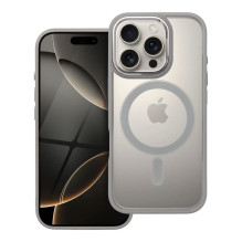„iPhone 16 PRO Color Edge Mag Cover“ dėklas, suderinamas su „MagSafe“ titano pilkos spalvos