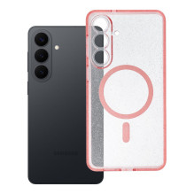 „Samsung S26 PLUS“ skaidrus „Mag“ dėklas (STR / APSAUGA FOTOAPARATO), suderinamas su „MagSafe“ rausvais blizgučiais. „Samsung S26 PLUS“ skaidrus „Mag“ dėklas (STR / APSAUGA FOTOAPARATO), suderinamas su „MagSafe“ rausvais blizgučiais.