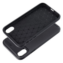 iPhone XR dėklas, skirtas „Carbon Premium“, juodas iPhone XR dėklas, skirtas „Carbon Premium“, juodas