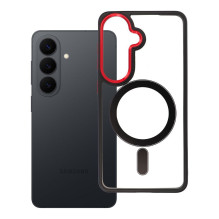 „Samsung S26 Color Edge Mag Cover“ dėklas, suderinamas su „MagSafe“, juodas-raudonas