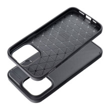 „iPhone 15 PRO MAX“ anglies pluošto dėklas, juodos spalvos, aukščiausios kokybės