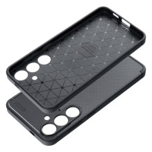 „Samsung S24 PLUS“ anglies pluošto, aukščiausios kokybės, juodos spalvos dėklas