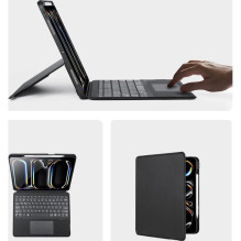 DUX DUCIS DK sulankstomas dėklas su belaide klaviatūra, skirtas iPad Pro 13 (2024), juodas