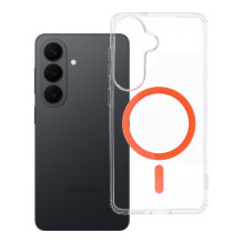 „Samsung S26 Drop Glue“ spalvoto žiedo formos „MagSafe“ dėklas, oranžinis „Samsung S26 Drop Glue“ spalvoto žiedo formos „MagSafe“ dėklas, oranžinis