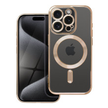 Case for iPhone 15 PRO Electro Mag Cover compatible with MagSafe gold Case for iPhone 15 PRO Electro Mag Cover compatible with MagSafe gold