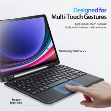DUX DUCIS DK sulankstomas dėklas su belaide klaviatūra, skirtas SAMSUNG Tab S9 / S9FE / S10FE, juodas DUX DUCIS DK sulankstomas dėklas su belaide klaviatūra, skirtas SAMSUNG Tab S9 / S9FE / S10FE, juodas