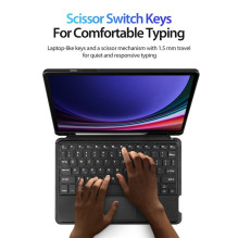 DUX DUCIS DK sulankstomas dėklas su belaide klaviatūra, skirtas SAMSUNG Tab S9 / S9FE / S10FE, juodas DUX DUCIS DK sulankstomas dėklas su belaide klaviatūra, skirtas SAMSUNG Tab S9 / S9FE / S10FE, juodas