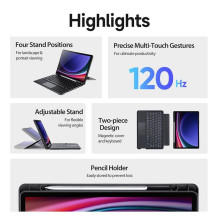 DUX DUCIS DK sulankstomas dėklas su belaide klaviatūra, skirtas SAMSUNG Tab S9 / S9FE / S10FE, juodas DUX DUCIS DK sulankstomas dėklas su belaide klaviatūra, skirtas SAMSUNG Tab S9 / S9FE / S10FE, juodas