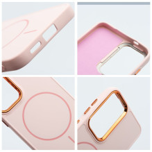 Case for Samsung A17 Frame Mag Cover compatible with MagSafe powder pink