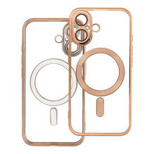 Case for iPhone 16 Electro Mag Cover compatible with MagSafe gold Case for iPhone 16 Electro Mag Cover compatible with MagSafe gold