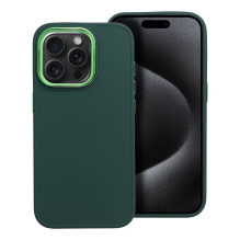 iPhone 15 PRO dėklas su rėmeliu, žalias