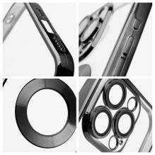 iPhone 17 dėklas, juodas, glamūrinis