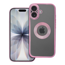 iPhone 17 dėklas, žvilgantis, miltelinės rožinės spalvos