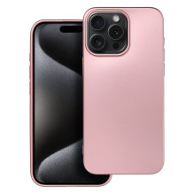 iPhone 15 PRO MAX dėklas, metalinės rožinės spalvos iPhone 15 PRO MAX dėklas, metalinės rožinės spalvos