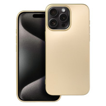 iPhone 15 PRO MAX dėklas, metalinio aukso spalvos