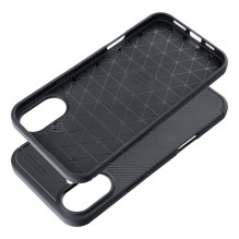 „iPhone 16 PLUS“ dėklas, anglies pluošto, juodos spalvos, aukščiausios kokybės