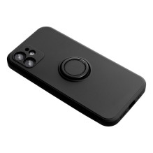 iPhone 7 / 8 / SE 2020 / SE 2022 dėklas su silikoniniu žiedu, juodas