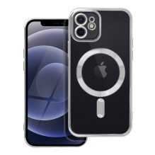 „iPhone 12“ dėklas, suderinamas su „MagSafe“, sidabrinis, su „Electro Mag Cover“