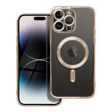 „iPhone 12 PRO“ dėklas, suderinamas su „MagSafe“ ir auksiniu dangteliu, skirtas „Electro Mag Cover“.
