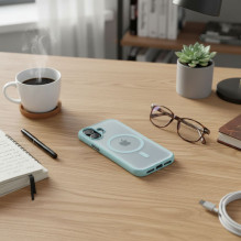 „iPhone 16 Flexline Mag Cover“ dėklas, suderinamas su „MagSafe“, žalias „iPhone 16 Flexline Mag Cover“ dėklas, suderinamas su „MagSafe“, žalias
