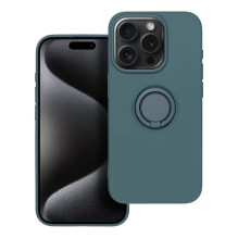 Case for iPhone 15 PRO Silicone Ring green