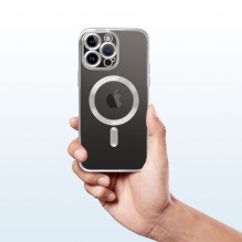 Case for iPhone 14 Electro Mag Cover compatible with MagSafe silver