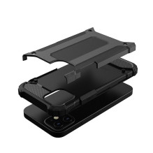iPhone 12 / 12 PRO dėklas, juodas, šarvuotas