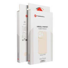 „iPhone 16e“ (SE4 2025) / 17e „Forcell F-Protect Rubber Premium“ dėklas, suderinamas su „MagSafe“, antikvarinės baltos s