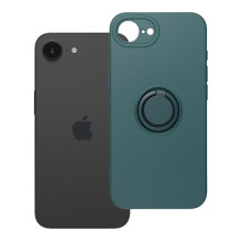 iPhone 16e (SE 4 2025) / 17e dėklas, žalias silikoninis žiedas iPhone 16e (SE 4 2025) / 17e dėklas, žalias silikoninis žiedas