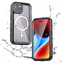 Case for iPhone 15 Shellbox DOT waterproof MagSafe compatible black Case for iPhone 15 Shellbox DOT waterproof MagSafe compatible black