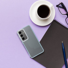 „Samsung S24 PLUS“ perlinis šviesiai mėlynas dėklas „Samsung S24 PLUS“ perlinis šviesiai mėlynas dėklas