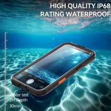 iPhone 17 AIR vandeniui atsparus „Shellbox DOT“ dėklas, suderinamas su „MagSafe“, juodas