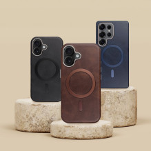 „iPhone 16 Gentleman Mag Cover“ dėklas, suderinamas su „MagSafe“, juodas