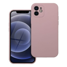 iPhone 12 silikoninis 2 mm dėklas, miltelinės rožinės spalvos