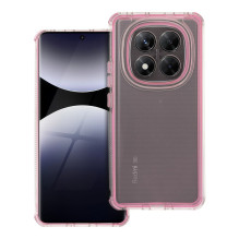 „Xiaomi Redmi Note 14 PRO 5G / 14 PRO PLUS 5G“ dėklas, skaidrus, rausvas „Xiaomi Redmi Note 14 PRO 5G / 14 PRO PLUS 5G“ dėklas, skaidrus, rausvas
