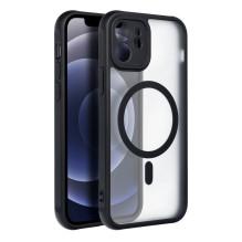 „iPhone 12“ visiškai matinis „Mag“ dėklas, suderinamas su „MagSafe“, juodas