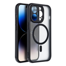 „iPhone 14 PRO“ visiškai matinis „Mag“ dėklas, suderinamas su „MagSafe“, juodas „iPhone 14 PRO“ visiškai matinis „Mag“ dėklas, suderinamas su „MagSafe“, juodas