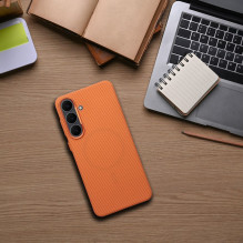 „Samsung A36“ dėklas, suderinamas su „MagSafe“ ir „Kevlar“, oranžinis „Samsung A36“ dėklas, suderinamas su „MagSafe“ ir „Kevlar“, oranžinis