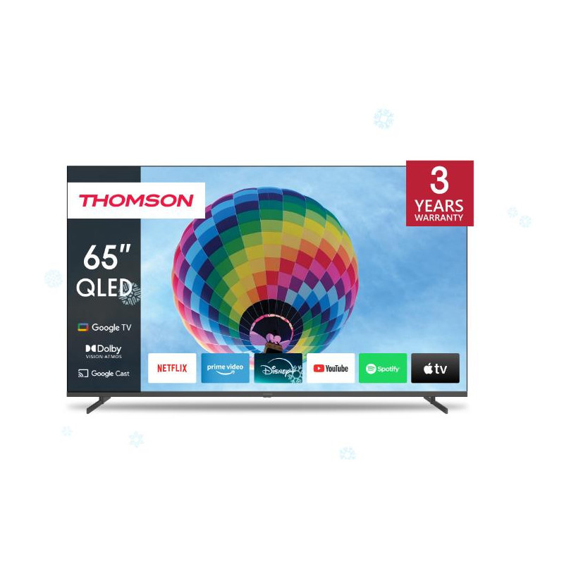 TV SetTHOMSON65"4K / SmartQLED3840x2160Wireless LANBluetoothGoogle TVDark Grey65QG4S14