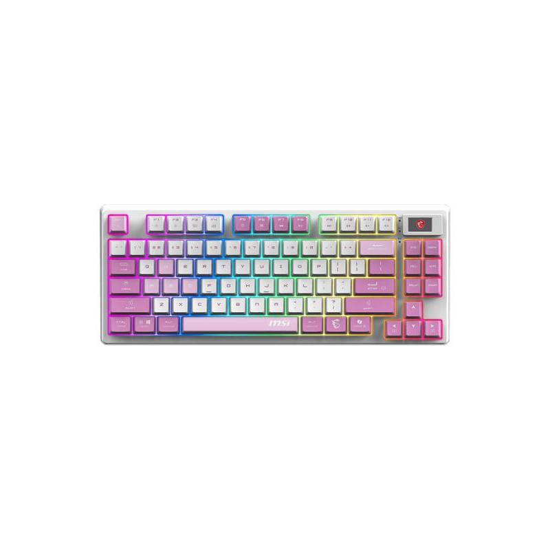 MSI FORGE GK600 TKL WIRELESS VIOLET Gaming keyboard Wireless US 2.4 GHz Wireless Bluetooth USB 2.0 Mechanical Linear
