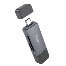 Card reader SD / TF Hoco USB A / USB C 2.0 metal gray Card reader SD / TF Hoco USB A / USB C 2.0 metal gray