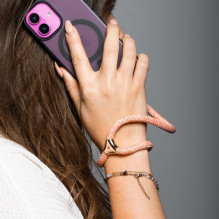 FORCELL F-DESIGN L8X36 wrist phone lanyard with adjustable length (max 18cm in the loop) pink white FORCELL F-DESIGN L8X36 wrist phone lanyard with adjustable length (max 18cm in the loop) pink white