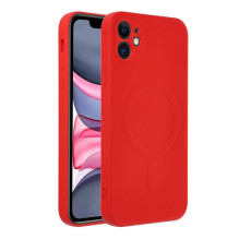 „iPhone 11“ silikoninis dėklas, suderinamas su „MagSafe“, raudonas „iPhone 11“ silikoninis dėklas, suderinamas su „MagSafe“, raudonas