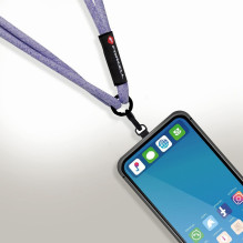 FORCELL F-DESIGN S10X165 crossbody phone lanyard with adjustable length (max 82,5cm in the loop) gray purple FORCELL F-DESIGN S10X165 crossbody phone lanyard with adjustable length (max 82,5cm in the loop) gray purple